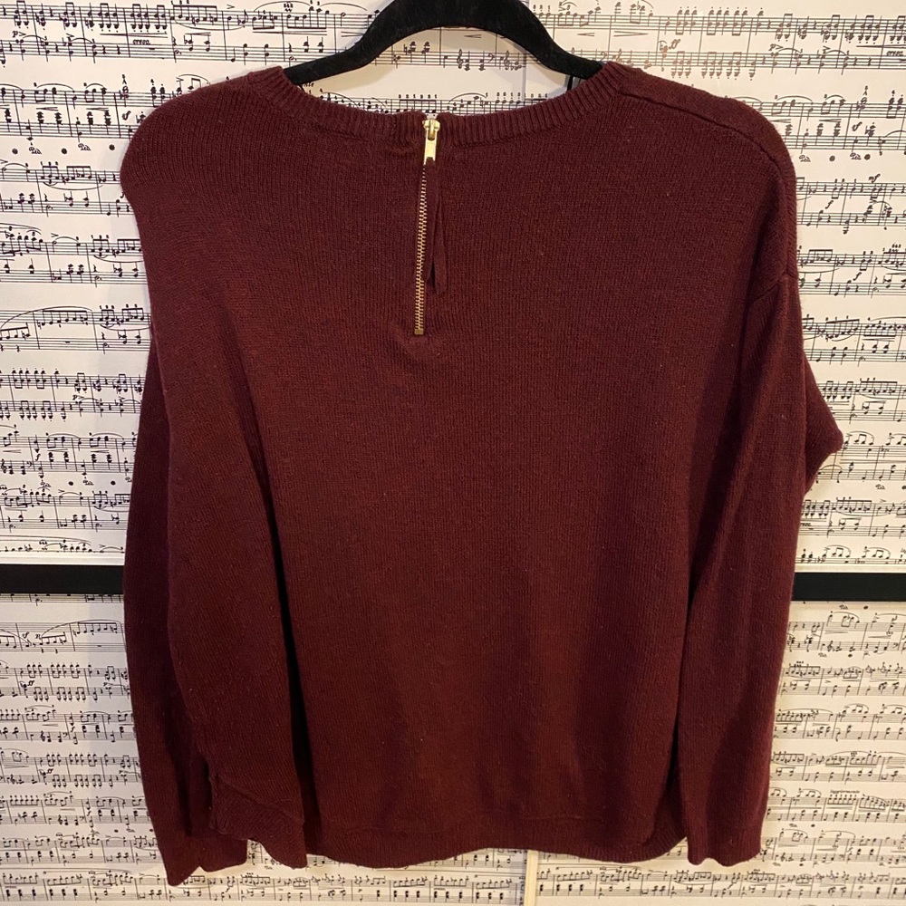 Maroon Sweater W/Zipper
